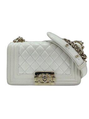 Chanel Shoulder Bag Caviar Leather Boy Small